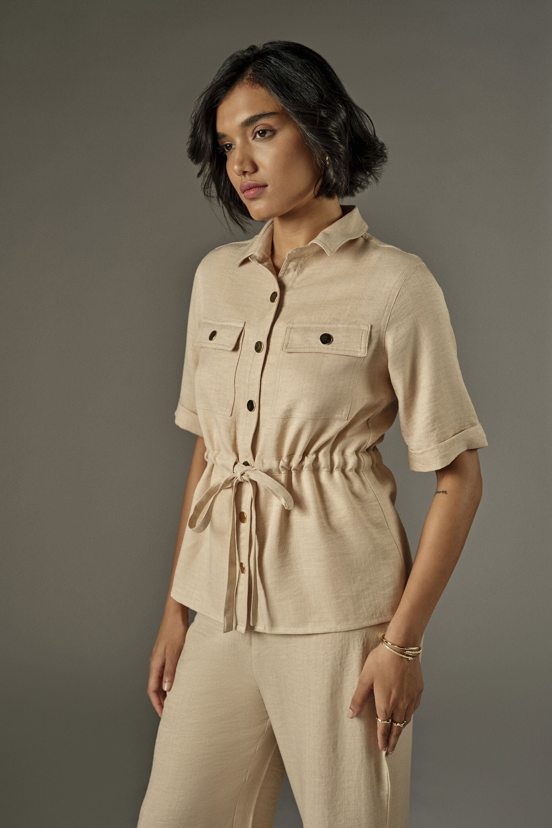 Elin Ecru Cream Shirt, Cream, image 2
